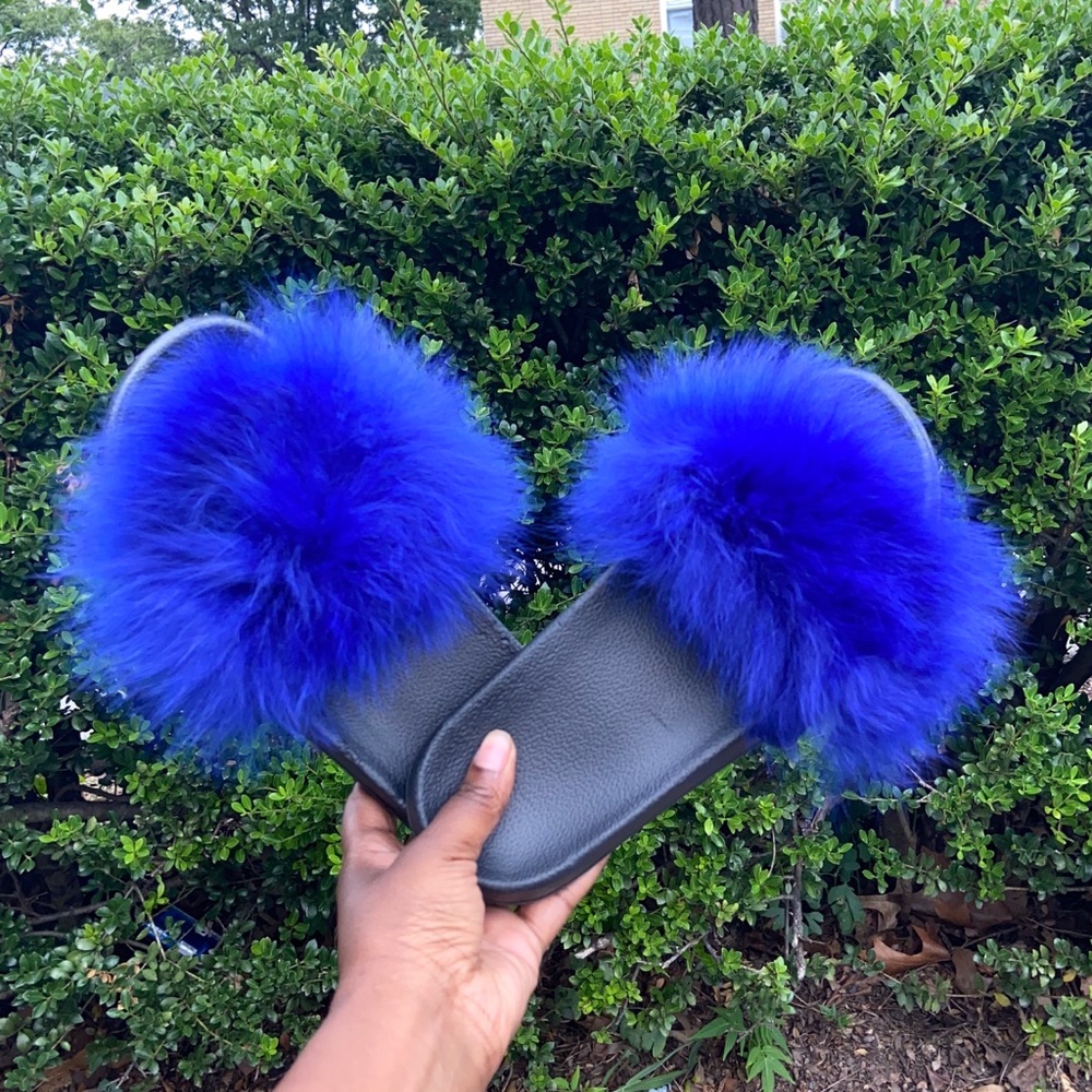 Fox fur slides